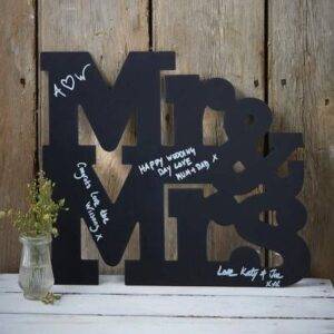 Placa Vintage MR & MRS Preta