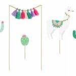 Topos de bolo decorativos - Lhama Party