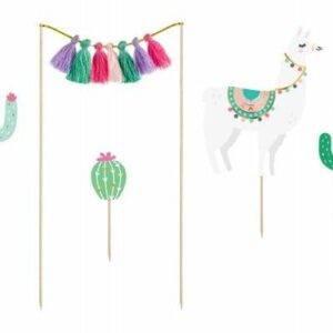 Topos de bolo decorativos - Lhama Party