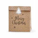 Sacos de presente Feliz Natal, feitas de papel kraft