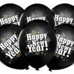 Balões com print happy new year".