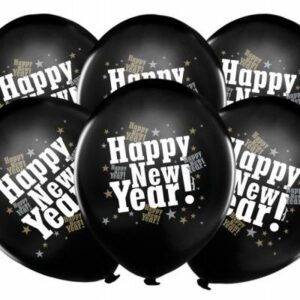 Balões com print happy new year".