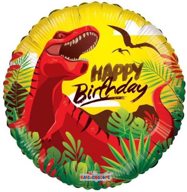 Balão Foil 18" Dinossauros Happy Birthday