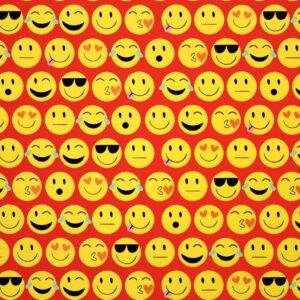 Rolo Papel de Embrulho Emojis Vermelho