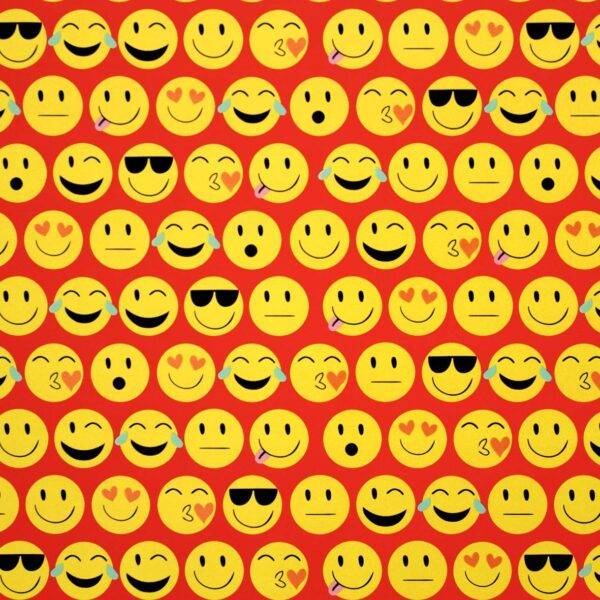 Rolo Papel de Embrulho Emojis Vermelho