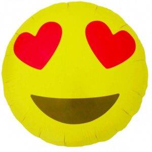Balão Foil 18" Emoji Heart Eyes