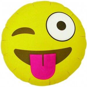 Balão Foil 18" Emoji Winking Round
