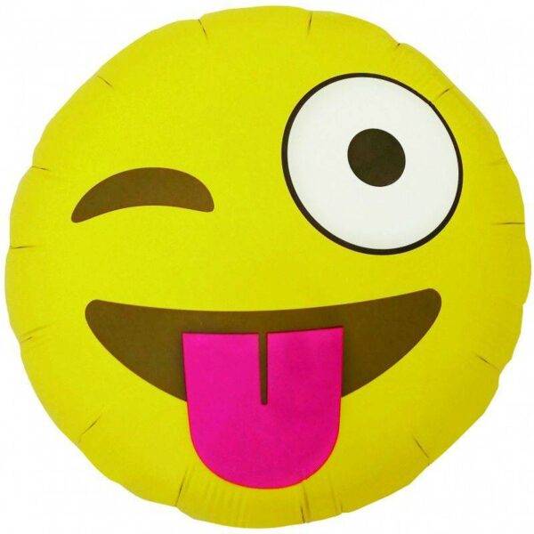Balão Foil 18" Emoji Winking Round