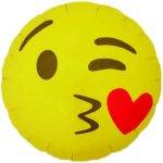 Balão Foil 18" Emoji Kissing Heart Round