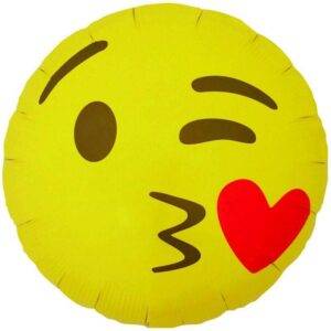 Balão Foil 18" Emoji Kissing Heart Round