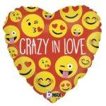 Balão Foil 18" Coração Crazy in Love Emoji