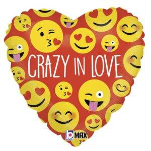Balão Foil 18" Coração Crazy in Love Emoji