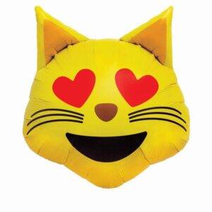 Balão Foil 22" Emoji Cat Heart Eyes