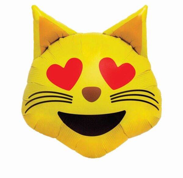 Balão Foil 22" Emoji Cat Heart Eyes