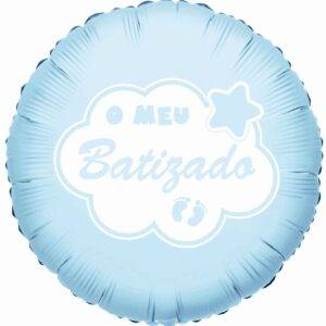 Balão Foil 18" O Meu Batizado - Azul