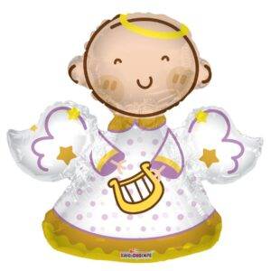 Balão Foil 28" Gellibean Angel Shape Branco