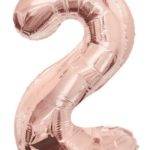 Balão de Foil Rosa Metálico " Número 2 "