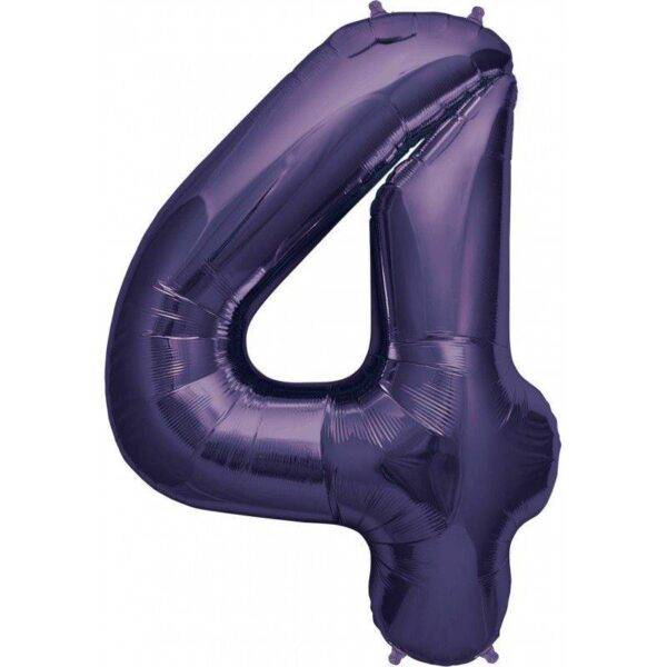 Balão de Foil Roxo " Número 4 "
