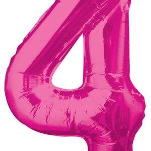 Balão de Foil Rosa " Número 4 "
