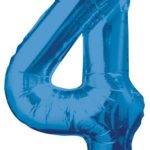 Balão de Foil Azul " Número 4 "
