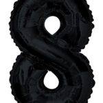 Balão de Foil Preto " Número 8 "