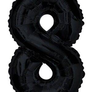 Balão de Foil Preto " Número 8 "