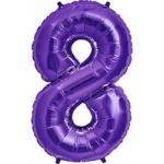 Balão de Foil Roxo " Número 8 "