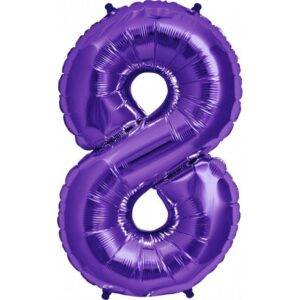 Balão de Foil Roxo " Número 8 "