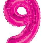 Balão de Foil Rosa " Número 9 "
