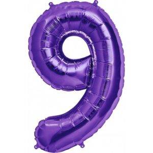 Balão de Foil Roxo " Número 9 "