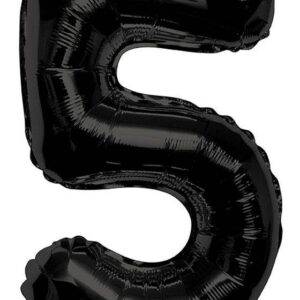 Balão de Foil Preto " Número 5 "