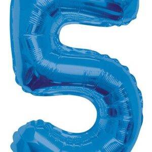 Balão de Foil Azul " Número 5 "