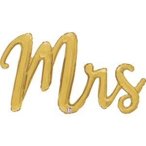 Balão foil 39" Mrs Script - Ouro