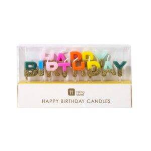 Velas Happy Birthday Arco-Íris