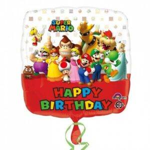 BALÃO FOIL HAPPY BIRTHDAY SUPER MARIO