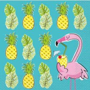 16 GUARDANAPOS 33 CM SUMMER ANANÁS & FLAMINGO