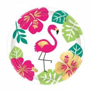 8 PRATOS 18 CM ALOHA FLAMINGO