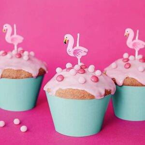 5 VELAS DE ANIVERSÁRIO FLAMINGOS