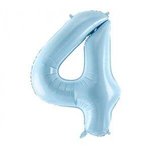 BALÃO FOIL 86 CM AZUL CLARO NÚMERO 4