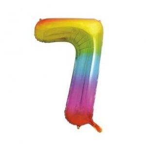 BALÃO FOIL 86 CM RAINBOW NÚMERO 7