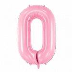 BALÃO FOIL 86 CM ROSA CLARO NÚMERO 0