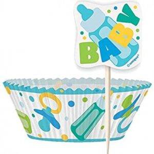 24 FORMAS DE CUPCAKE BABY SHOWER AZUL