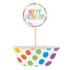 24 FORMAS DE CUPCAKE RAINBOW BIRTHDAY
