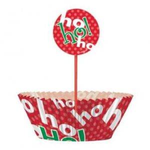 24 FORMAS DE CUPCAKE HO HO HO VERMELHO & VERDE