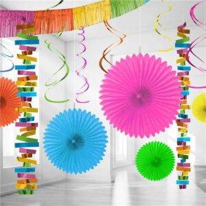Kit de decoração de festa de papel colorido e papel alumínio