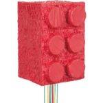 Bloco de construção vermelho 3D Pull Piinhata