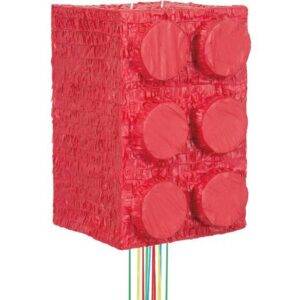 Bloco de construção vermelho 3D Pull Piinhata