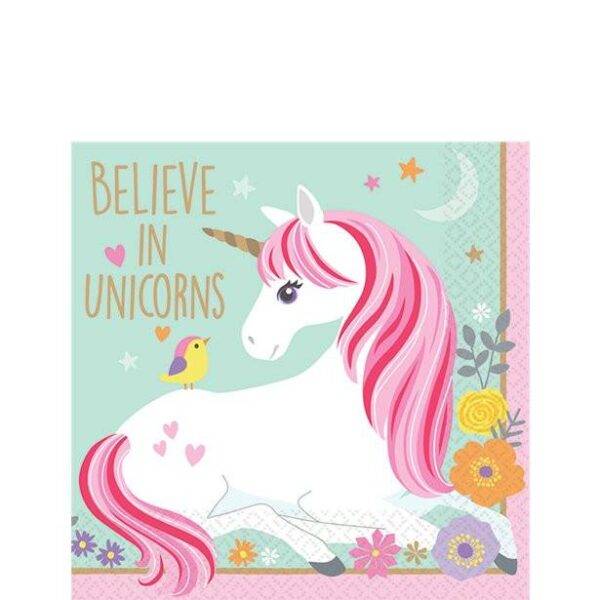 Guardanapos de papel para festa de aniversário do tema " Magical Unicorn "
