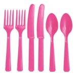 Talheres Reutilizáveis ​​Rosa Quente - Sortido 24 pk