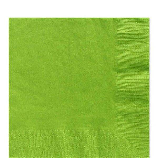Guardanapos de almoço verde limão - 33 cm papel quadrado 2 ply